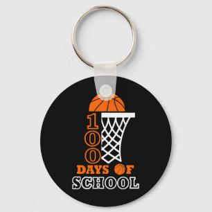 100 Days of School Kids Basketball 100th day of sc Key Ring