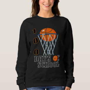 100 Days Of School Kids Basketball 100th Day Of Sc Sweatshirt