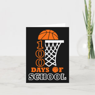 100 Days Of School Kids Bysketbyll 100th Day Of Sc Card