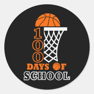 100 Days Of School Kids Bysketll 100th Day Of Scho Classic Round Sticker
