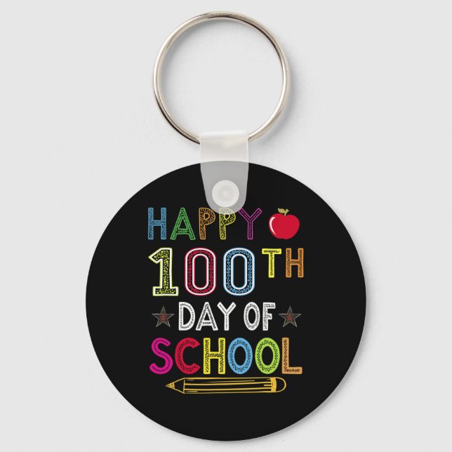 100 Days Of School Kids Gift For Student  Key Ring (Front)