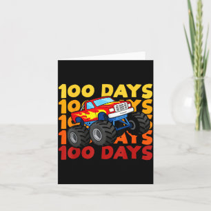 100 Days Of School Kids Monster Truck Boys And Gir Card