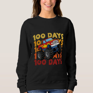 100 Days of School Kids Monster Truck Boys and Gir Sweatshirt