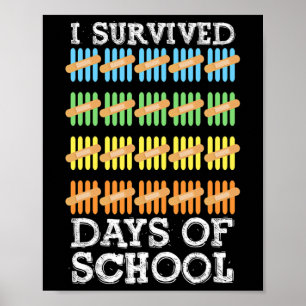 100 Days Of School Kids Poster