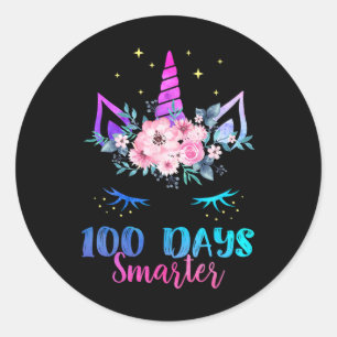 100 Days Of School Kids Teacher 100th Day Rainbow Classic Round Sticker