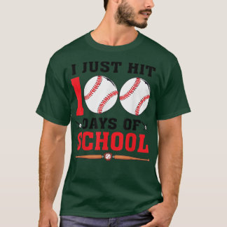 100 Days Of School Kindergarten Baseball Students  T-Shirt