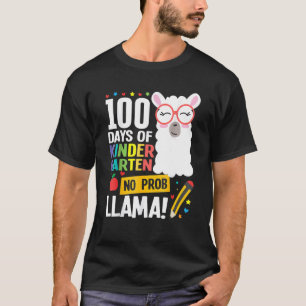 100 Days Of School Kindergarten Llama Girl Boy No T-Shirt