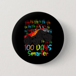 100 Days Of School Kindergarten Smarter Boys Monst 6 Cm Round Badge
