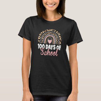 100 Days Of School Leopard 100th Day Of School Boy T-Shirt