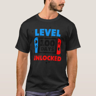 100 Days Of School Level 100 Days Unlocked Gamer G T-Shirt
