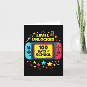 100 Days Of School Level Unlocked Gamer Boys Video Card
