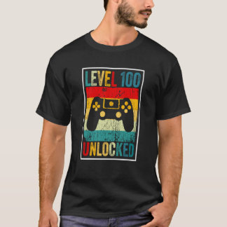 100 Days Of School Level Unlocked Gamer Video Game T-Shirt