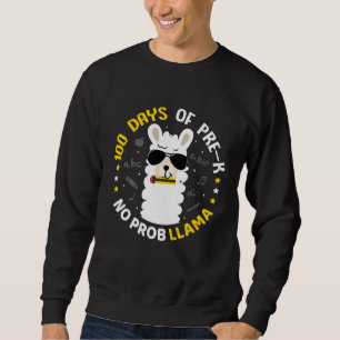 100 Days of School Llama Girls Pre K No Prob Costu Sweatshirt
