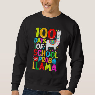 100 Days Of School Llama Lover Kids Boys Girls Nov Sweatshirt