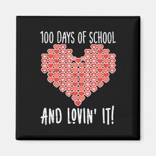 100 Days Of School Lovin It Hearts Valentines Day Magnet