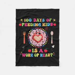 100 Days Of School Lunch Lady For Lunch Lady Cafet Fleece Blanket