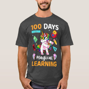 100 Days Of School Magical Learning Funny Unicorn  T-Shirt