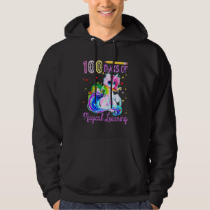 100 Days Of School Magical Learning  Unicorn Girls Hoodie