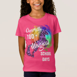 100 Days Of School Magical Unicorn Personalized T-Shirt