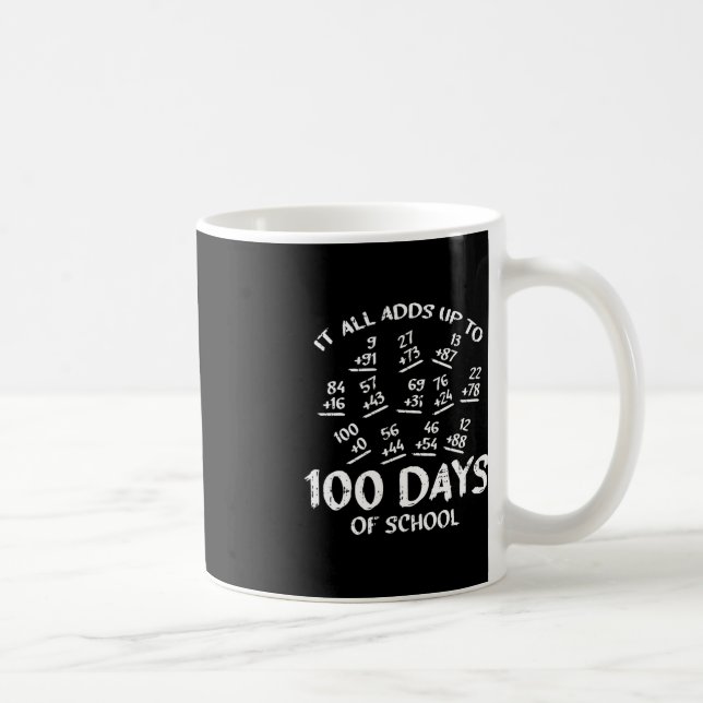100 Days Of School Math Addition Cool Teacher Stud Coffee Mug (Right)