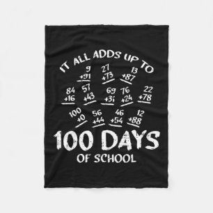 100 Days Of School Math Addition Cool Teacher Stud Fleece Blanket