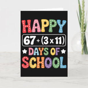 100 Days Of School Math Equation Groovy 67 Meme Te Card