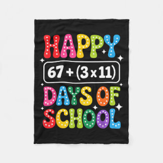 100 Days Of School Math Equation Groovy 67 Meme Te Fleece Blanket