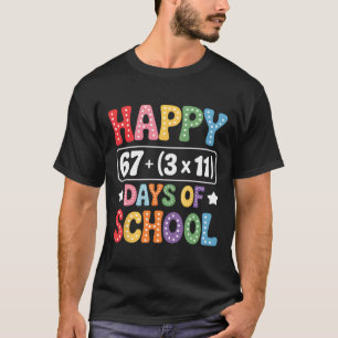100 Days Of School Math Equation Groovy 67 Meme Te T-Shirt