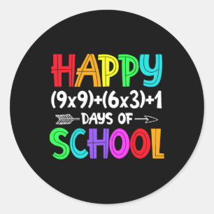 100 Days Of School Math Formula For Teacher Studen Classic Round Sticker