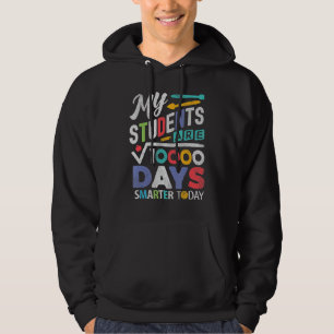 100 Days Of School Math Teacher Smarter 10000 Squa Hoodie