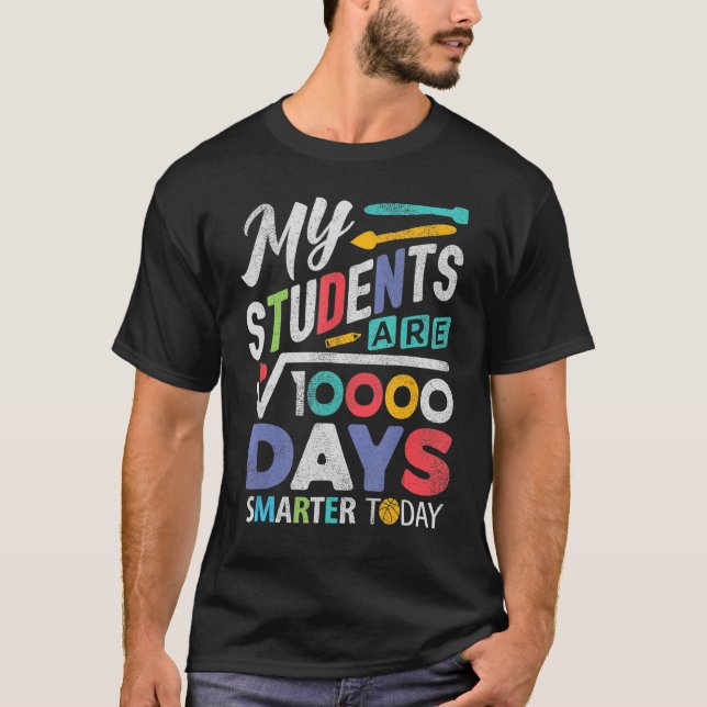 100 Days Of School Math Teacher Smarter 10000 Squa T-Shirt (Front)