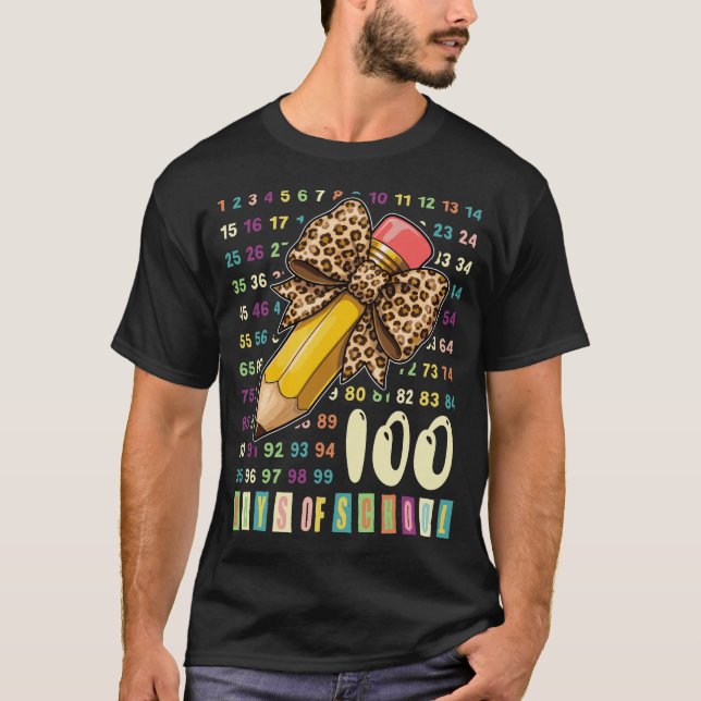 100 Days of School Math Teachers Girls Counting  T-Shirt (Front)