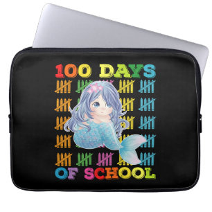 100 Days Of School Mermaid Teacher Student Laptop Sleeve