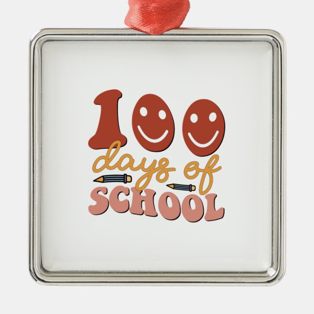 100 Days Of School Metal Ornament (Front)