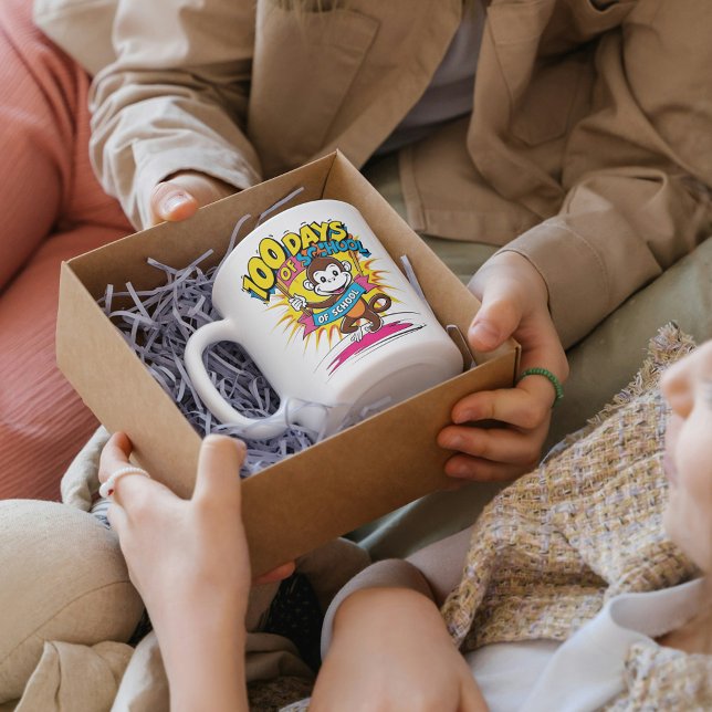 100 Days of School Monkey Fun Coffee Gift Coffee Mug (Creator Uploaded)