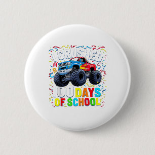 100 Days Of School Monster Truck 100th Day Of 6 Cm Round Badge