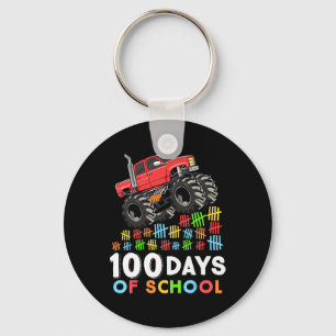 100 Days of School Monster Truck 100th Day of Scho Key Ring