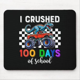 100 Days Of School Monster Truck 100th Days Dinosa Mouse Pad