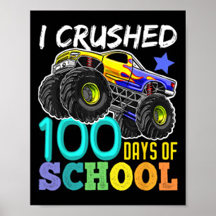 100 Days Of School Monster Truck 100th Days Of Sch Poster
