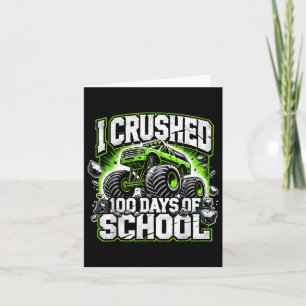 100 Days Of School Monster Truck Boys 100th Day Card