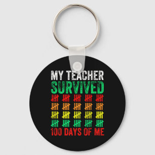 100 Days Of School My Teacher Survived 100 Days Of Key Ring