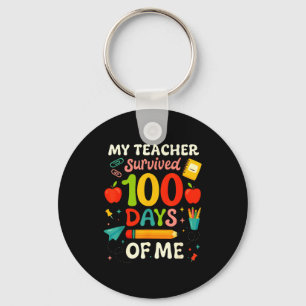 100 Days Of School My Teacher Survived 100 Days Of Key Ring
