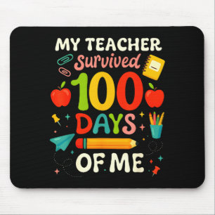 100 Days Of School My Teacher Survived 100 Days Of Mouse Pad