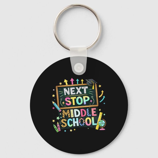 100 Days Of School Next Stop Middle School Boys Ki Key Ring (Front)