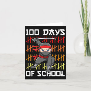 100 Days Of School Ninja For Kids Boys Martial Art Card