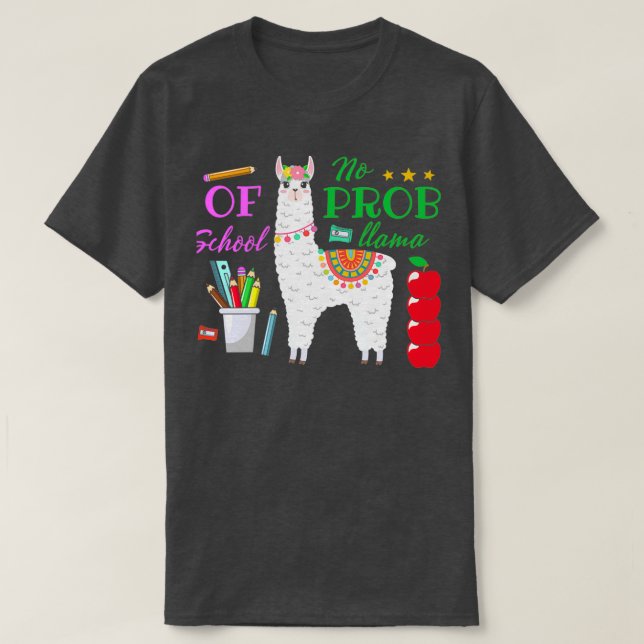100 days of school no prob llama 2 T-Shirt (Design Front)