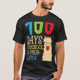 100 Days Of School No Prob-llama Cute Alpaca Stude T-Shirt