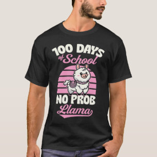 100 Days Of School No Prob Llama Cute Animal  Joke T-Shirt