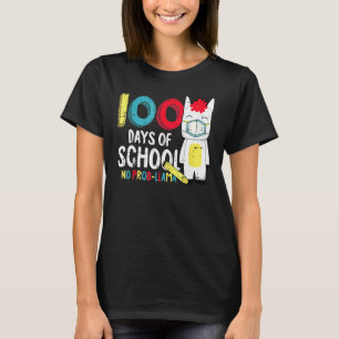 100 Days Of School No Prob Llama Face Mask Quarant T-Shirt