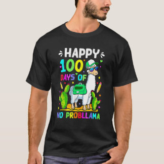 100 Days Of School No Prob Llama Llama Teacher 100 T-Shirt